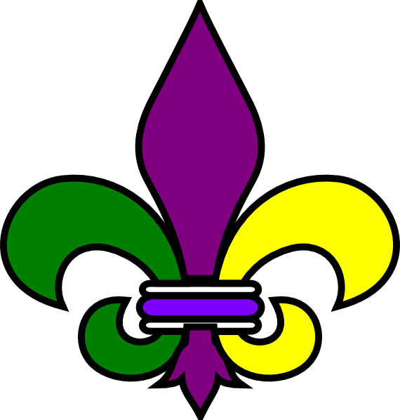 Printable Saints Fleur De Lis - Mardi Gras Clipart (570x598), Png Download