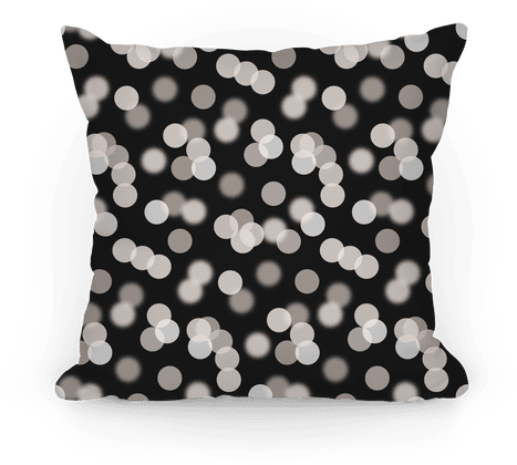 Black And White Glitter Bokeh Pattern Pillow - Pillow (484x484), Png Download