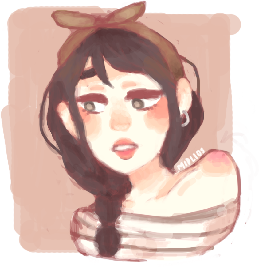 Drawing Braids Watercolor - Drawing (871x918), Png Download