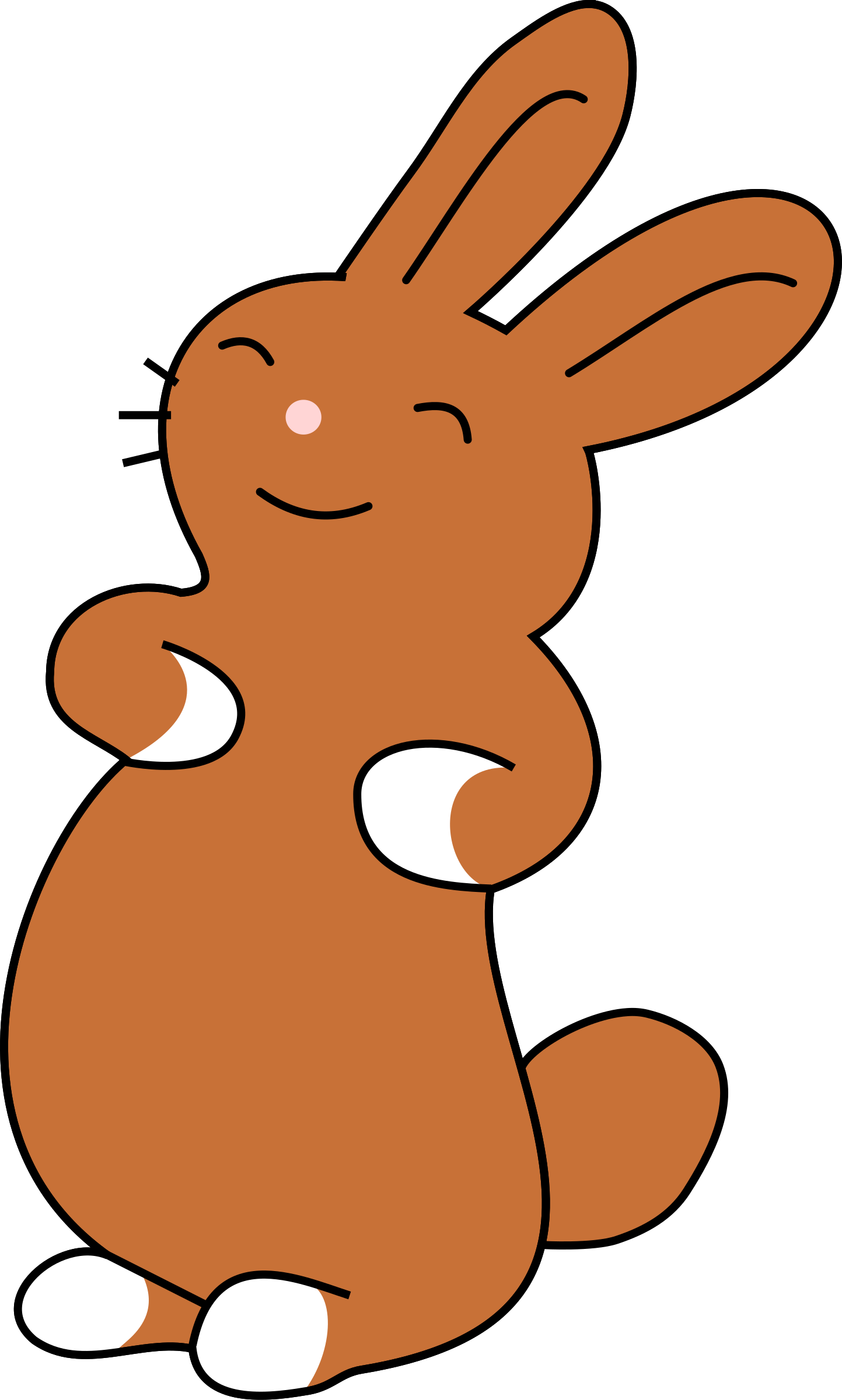 Easter Bunny Clip Art - Brown Rabbit Clipart (481x800), Png Download