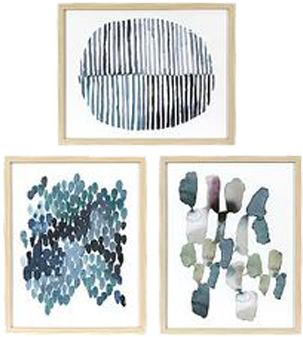 Framed Watercolor Blue Abstracts 16 X 20 3-pack - Threshold (350x350), Png Download