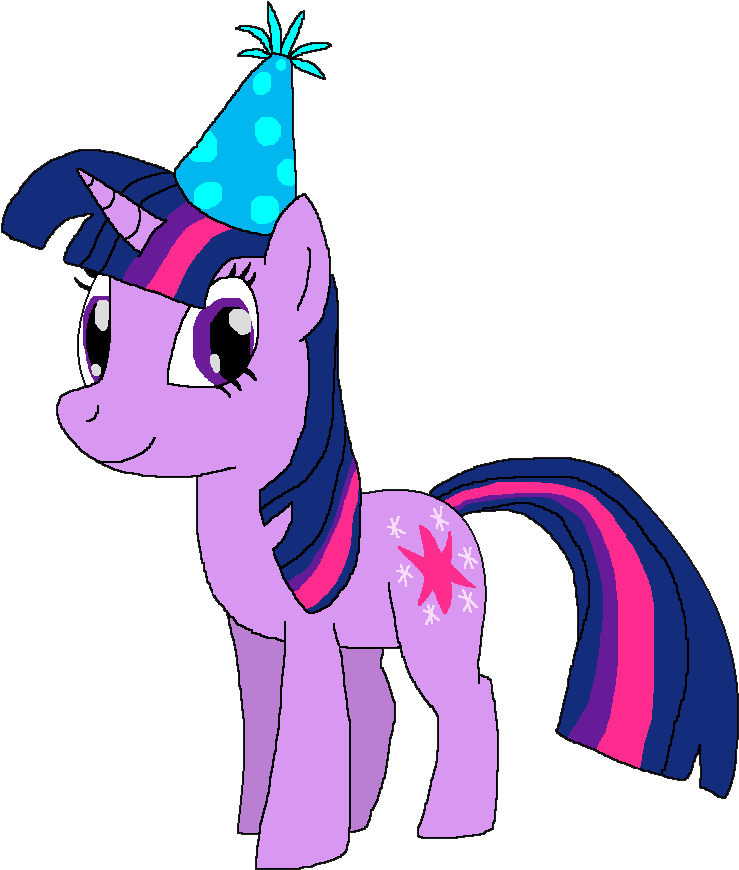Twilight Sparkle With A Birthday Hat By Kylgrv On Clipart - My Little Pony Twilight Sparkle Birthday (766x892), Png Download