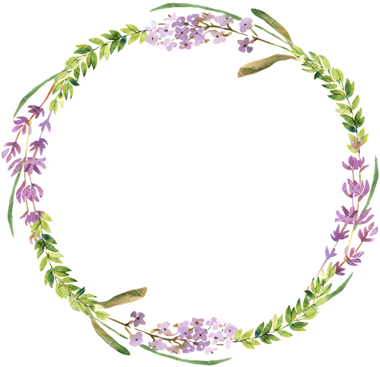 Water Color Wreath Png - Watercolor Lavender Wreath Png (800x800), Png Download