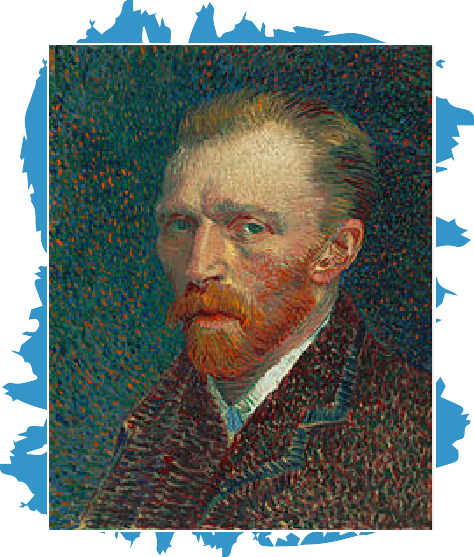 Some Famous Impressionists - Portrait Vincent Van Gogh (474x557), Png Download