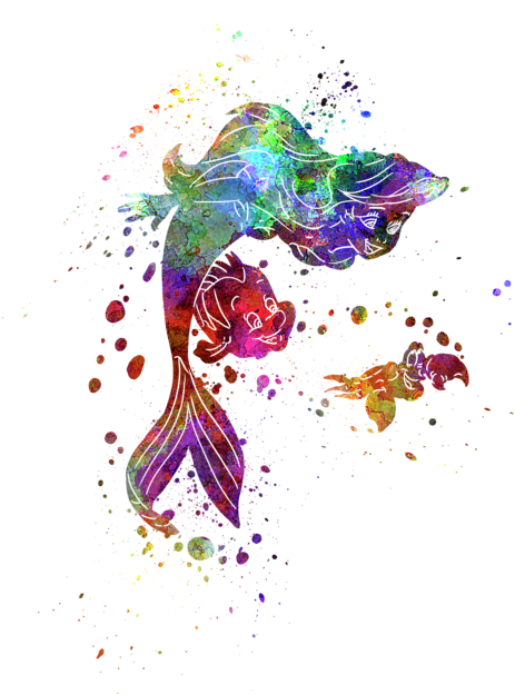 Bleed Area May Not Be Visible - Little Mermaid Watercolor (560x700), Png Download