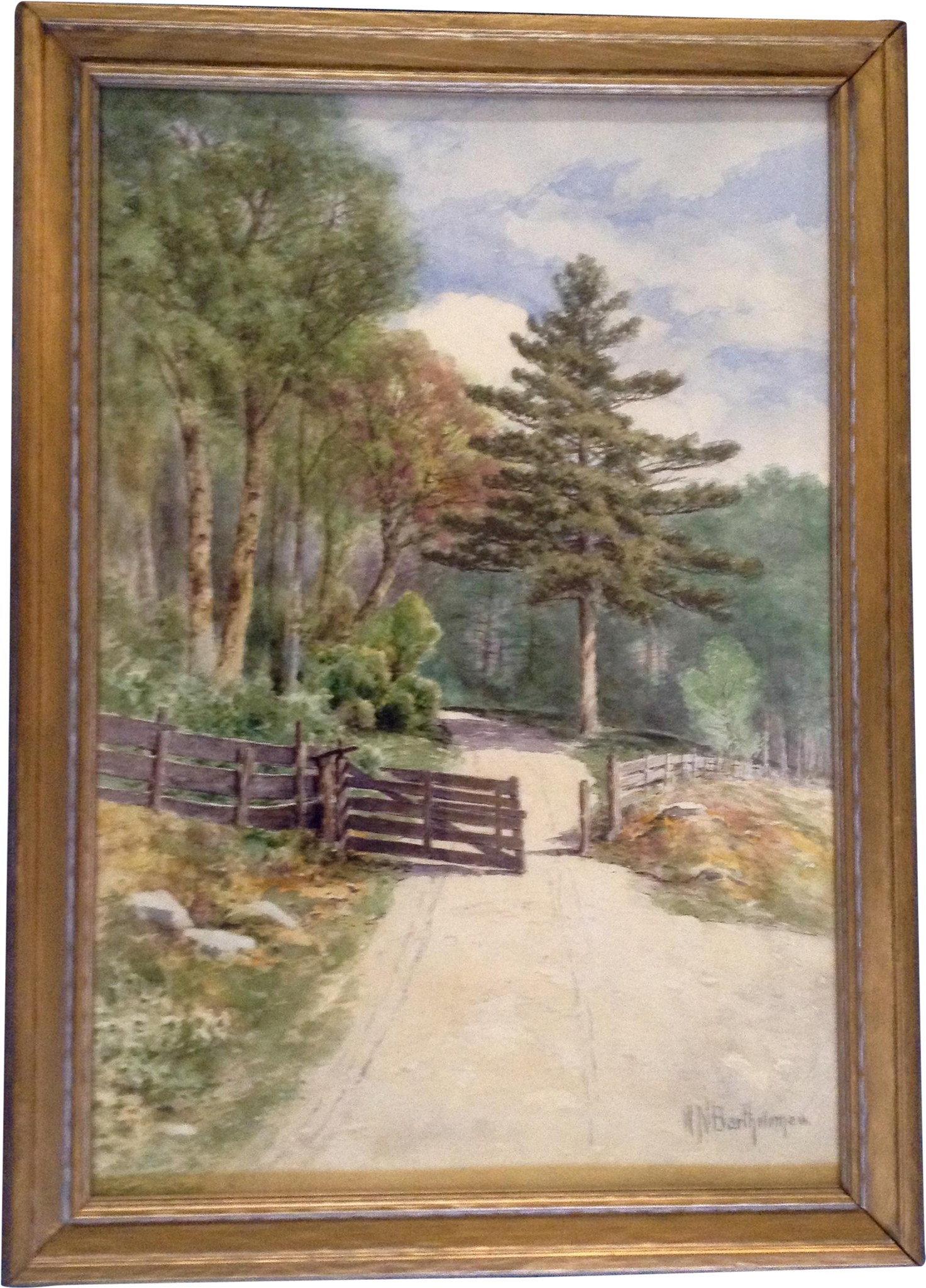 William Newton Bartholomew Painting, Old Wooden Gate - Watercolor Painting (2048x2048), Png Download