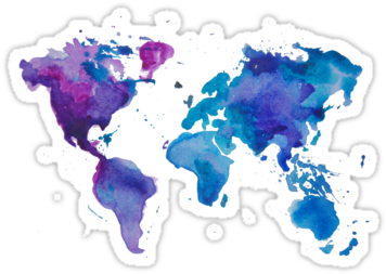 #6 Watercolor Map Of The World By Anastasiia Kucherenko - Watercolour World Map Background (375x360), Png Download