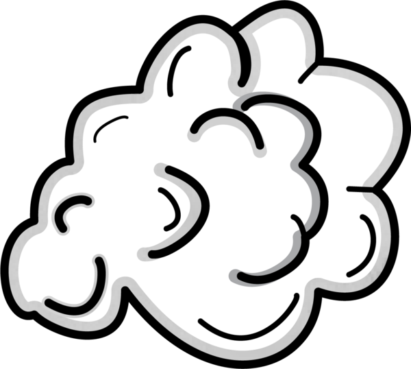Cloudy Clipart Smoke Cloud - Cartoon Smoke Cloud Png (600x538), Png Download