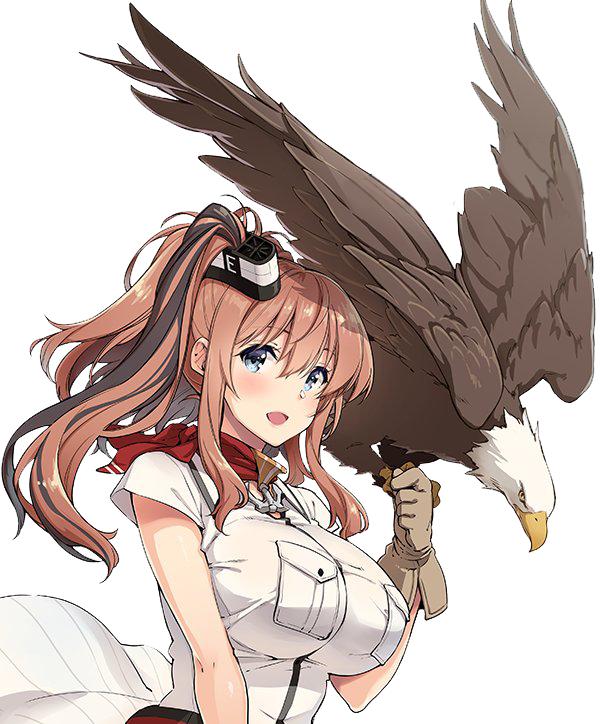 Saratoga Eagle - Anime Girl And Eagle (600x724), Png Download