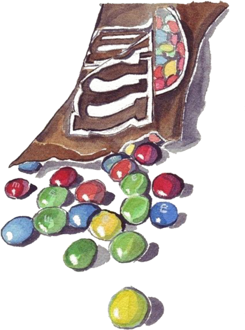 Scbeans Beans Chocolate Bean Candy Watercolor Handpaint - Candy And Wrapper Drawing (1024x1228), Png Download