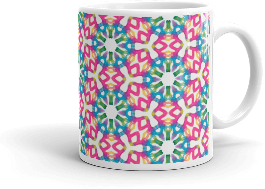 Hippy Watercolor Mug Made In The Usa By Leah Quinn - Mug (1000x1000), Png Download