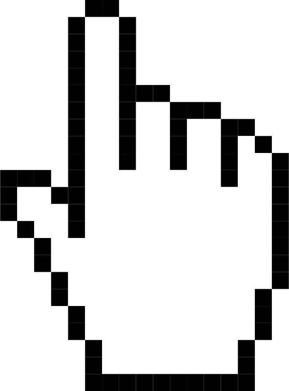 Clipart - Mouse Pointer - Hand Cursor (592x800), Png Download