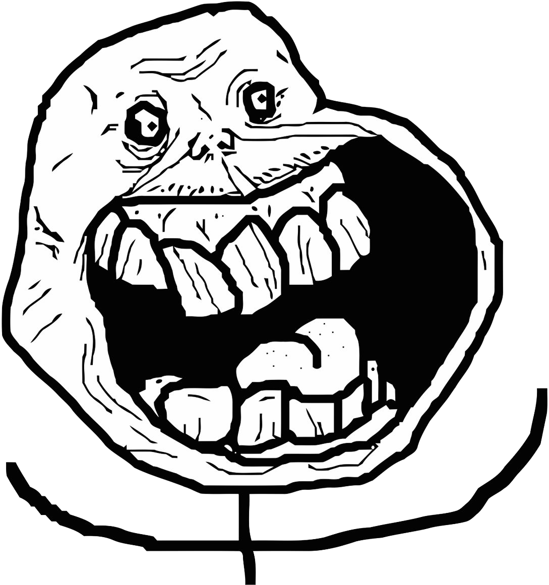 Troll Face Png - Happy Forever Alone Face (1089x1161), Png Download