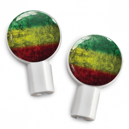 Peace Sign & Rasta Watercolor - Deka Sounds Dekaslides Earbuds Combo Tri Heart + Watercolor (410x410), Png Download