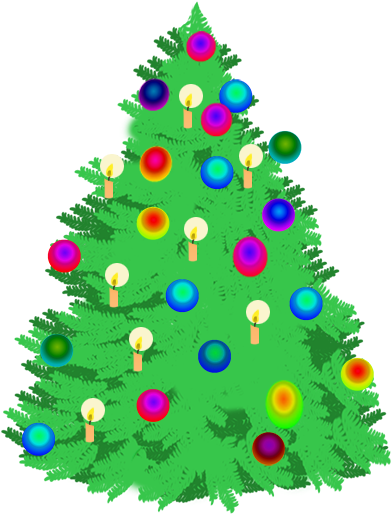 Christmas Tree Clipart Decorative - Christmas Treewith Lights Clip Art Png (424x531), Png Download