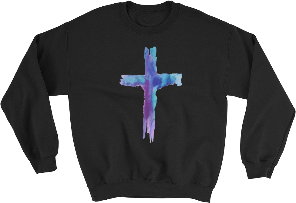 Watercolor Cross Sweatshirt - Ohio Watercolor Flower Home State Unisex Sweatshirt (1000x1000), Png Download