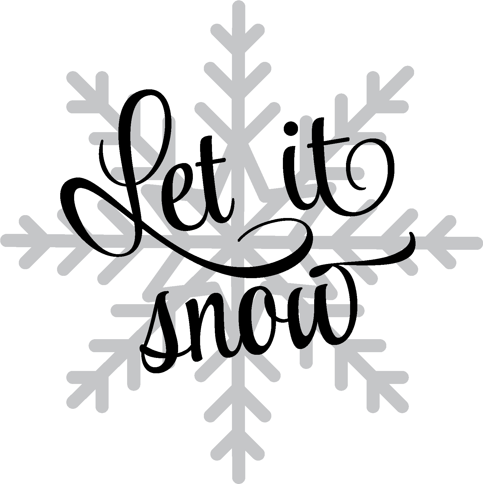 Let It Snow Snowflake Wall Quotes™ Decal - Šablony Na Sníh Ve Spreji (1875x1875), Png Download