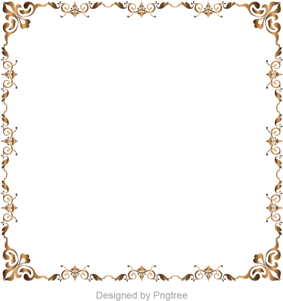 Gold Retro Decorative Border, Border, Golden Border, (640x640), Png Download