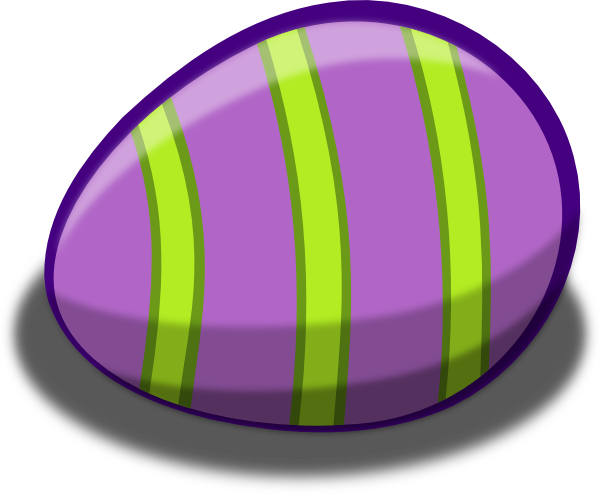 Broken Egg Clipart Black And White - Green And Purple Easter Egg (600x494), Png Download