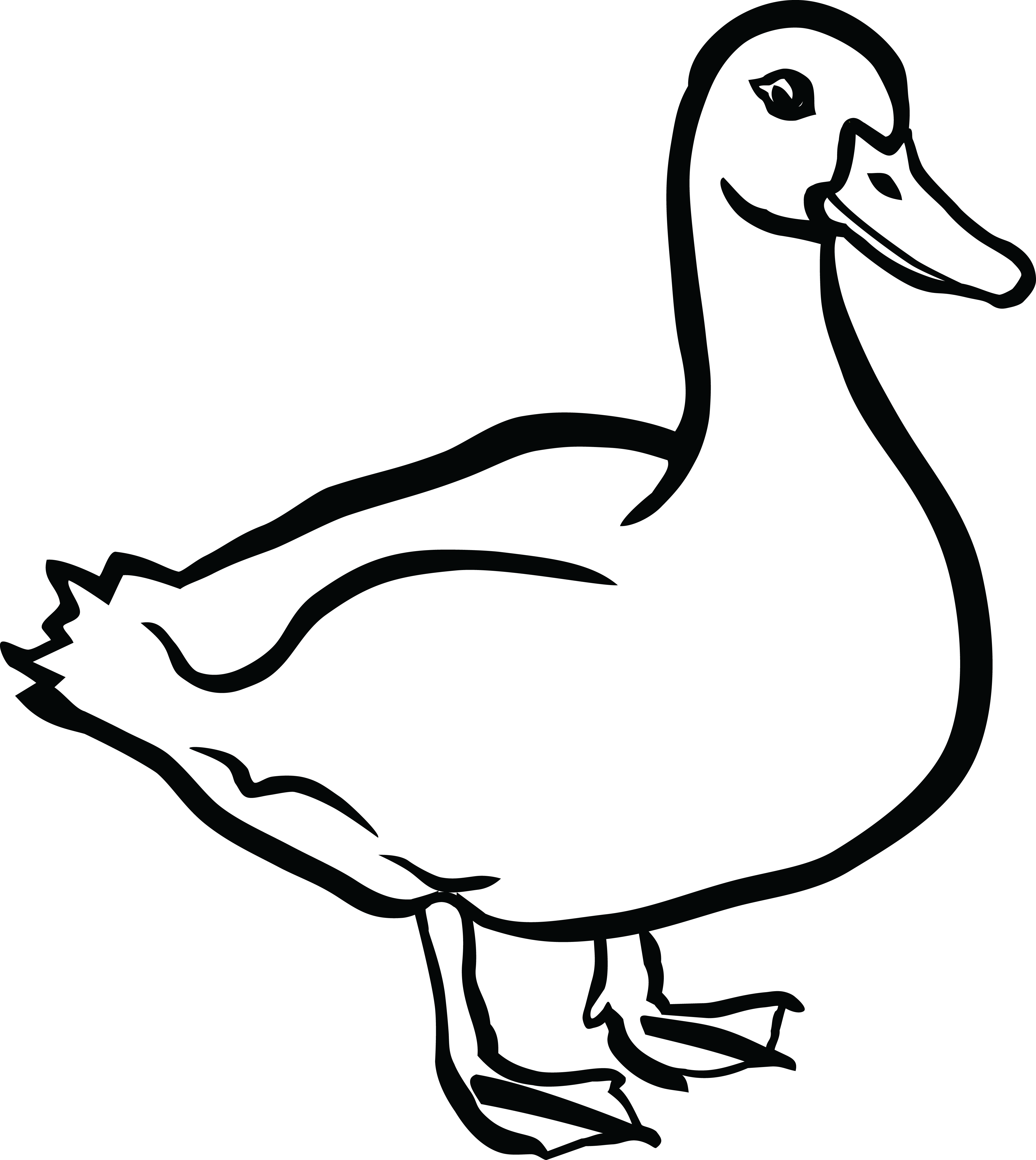 Duck Clipart Black And White - Clip Art Of Duck (4000x4479), Png Download