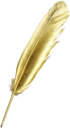 To Discuss Your Needs, Please Get In Touch, Or Call - Gold Feather Pen (500x500), Png Download