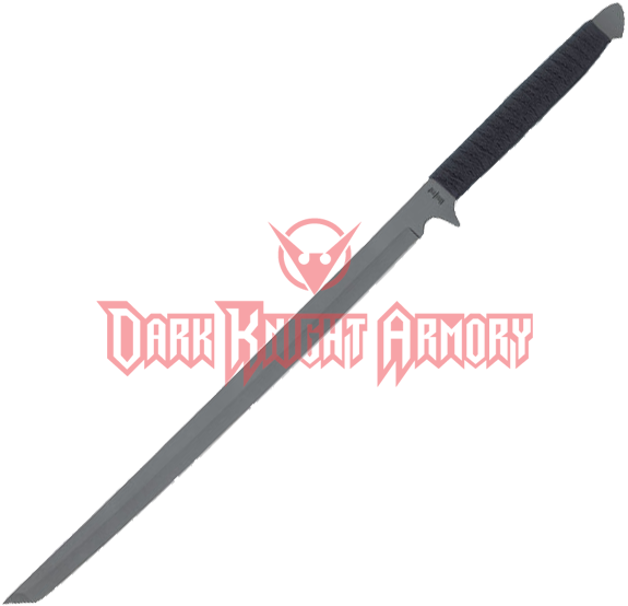 Black Ronin Ninja Sword Slimline Machete - Rapier Golden Cup Hilt (590x590), Png Download