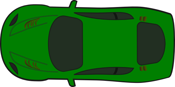 Top Of Green Car (600x297), Png Download