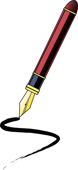 Feather Pen Clipart - Ink Pen Clipart (270x587), Png Download