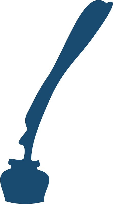 An Ink Bottle With A Feather Pen - Quill (442x800), Png Download