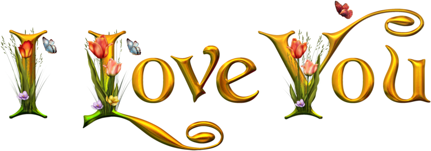 I Love You Png - Dekorjinal Harf Dekoratif Yastık Kılıfı - 40x40 Cm (900x352), Png Download