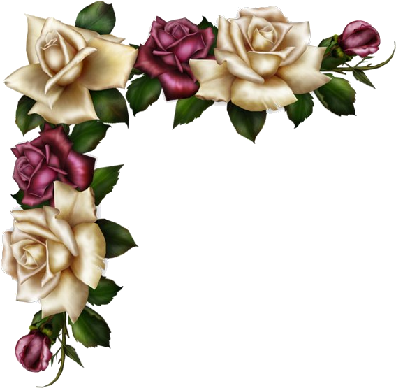 362 - Vintage Floral Corner Border (661x600), Png Download