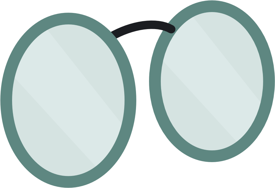 Round Frame Glasses Png - Glasses (1052x744), Png Download