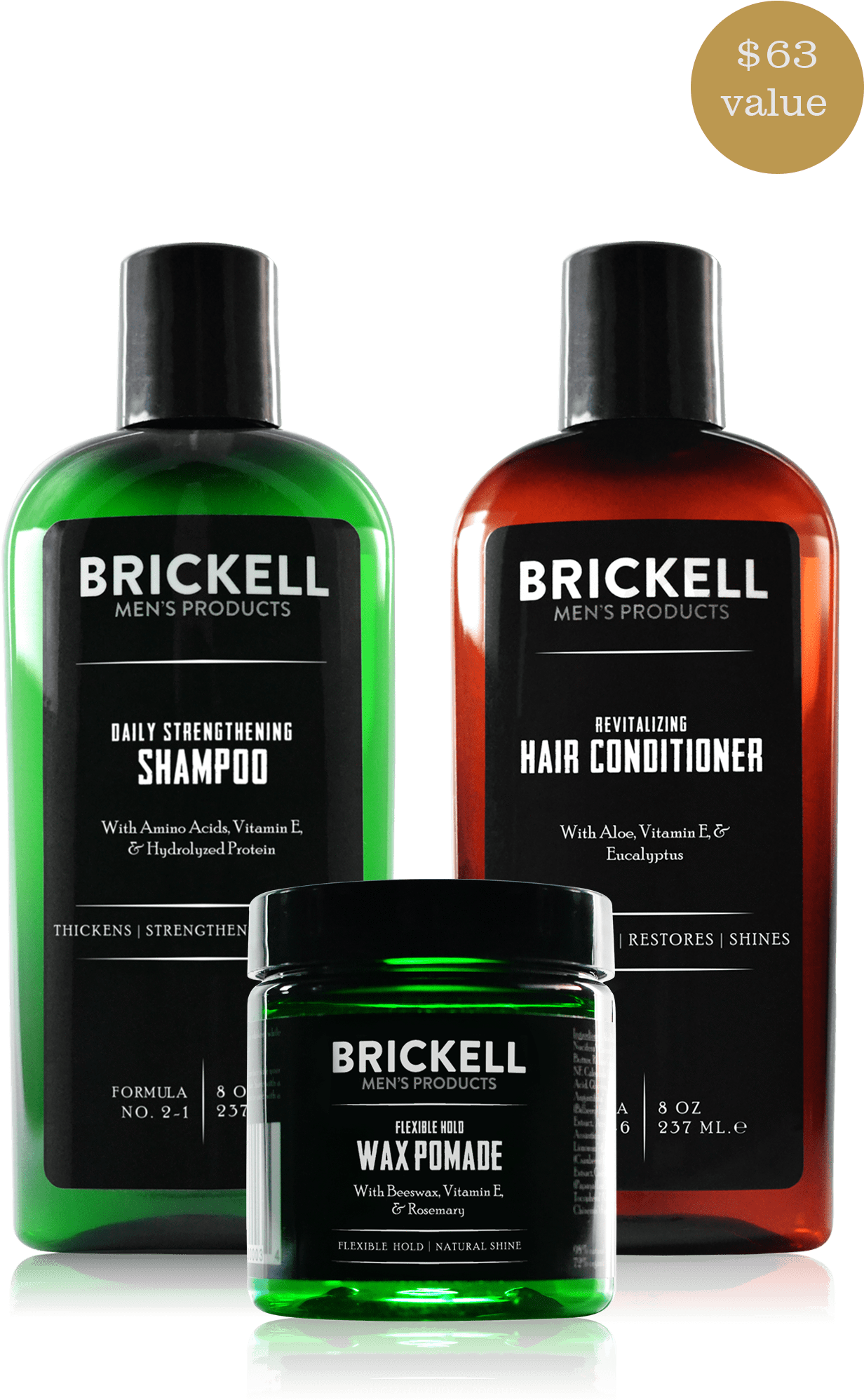 Men's Best Mens Shampoo, Hair Condtioner, And Pomade - Brickell Men's Products Daily Strengthening Shampoo, (1365x2048), Png Download