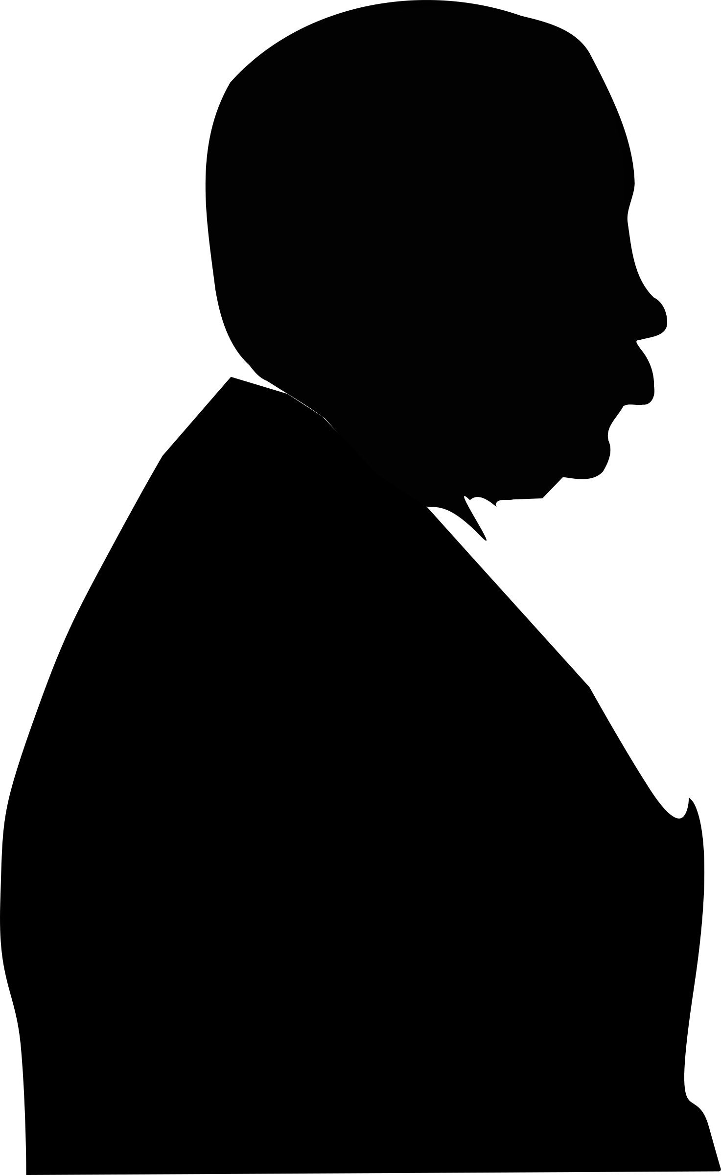 Clipart - Silhouette Of Old Man (1473x2400), Png Download