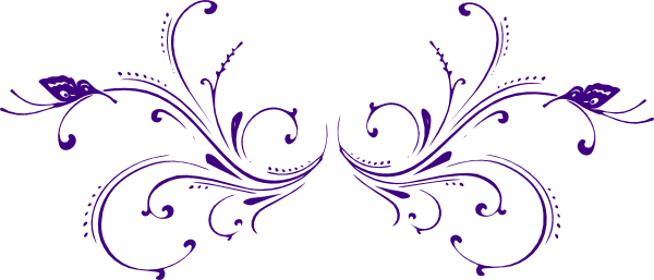 A Purple Line Border - Purple Butterfly Border Clipart (600x257), Png Download