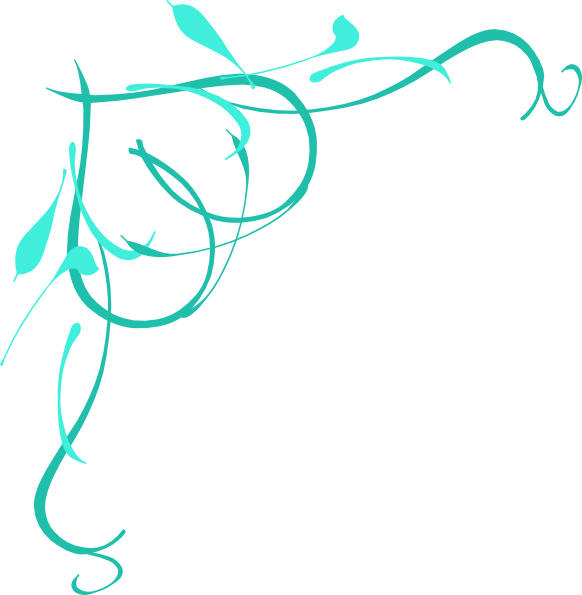 Teal - Pink Corner Border Png (582x595), Png Download