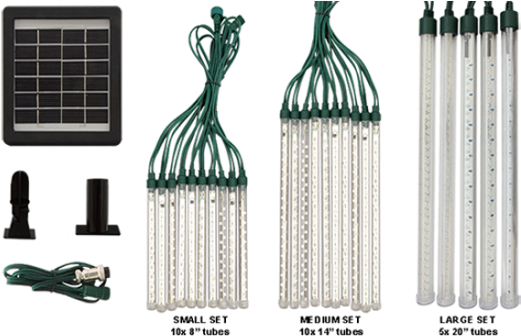 Xp10 Solar 'snowfall' Christmas Light Set (medium Tubes) (600x600), Png Download