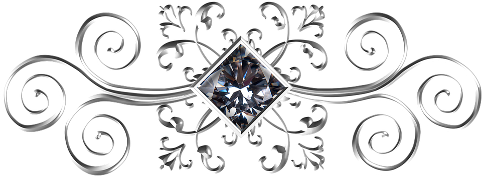 Elegant Scroll Border Png - Серебро Узор Пнг (960x373), Png Download