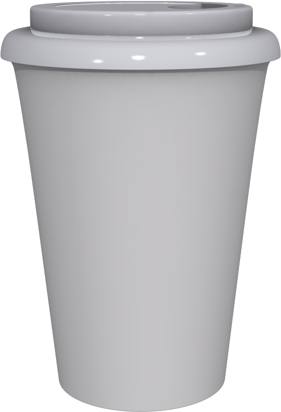 12 Oz Travel Mug With White Cap - Plastic (1000x1000), Png Download