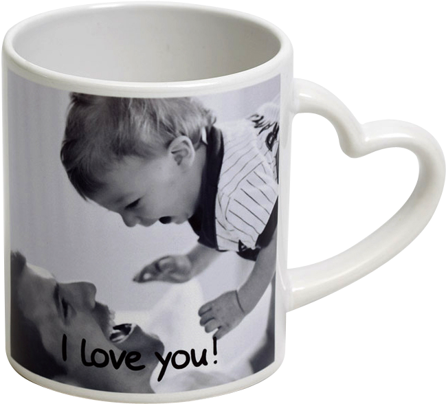 Heart Mug - Heart Handle Mug Png (683x619), Png Download