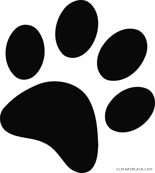 Bobcat Paw Print Clipartblack Com Free Black - Panther Paw Royal Blue (534x595), Png Download