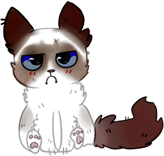 Grumpy Cat Clipart - Drawing (806x605), Png Download