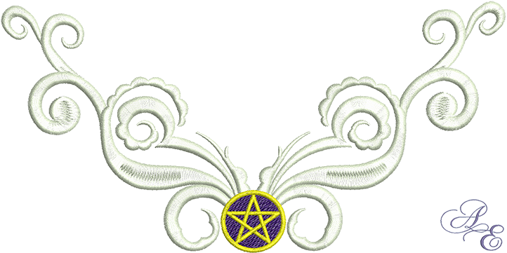 Pentagram Scroll Corner - Design (722x361), Png Download