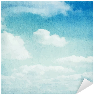 Watercolor Clouds And Sky Background Sticker • Pixers® - Watercolor Painting (400x400), Png Download
