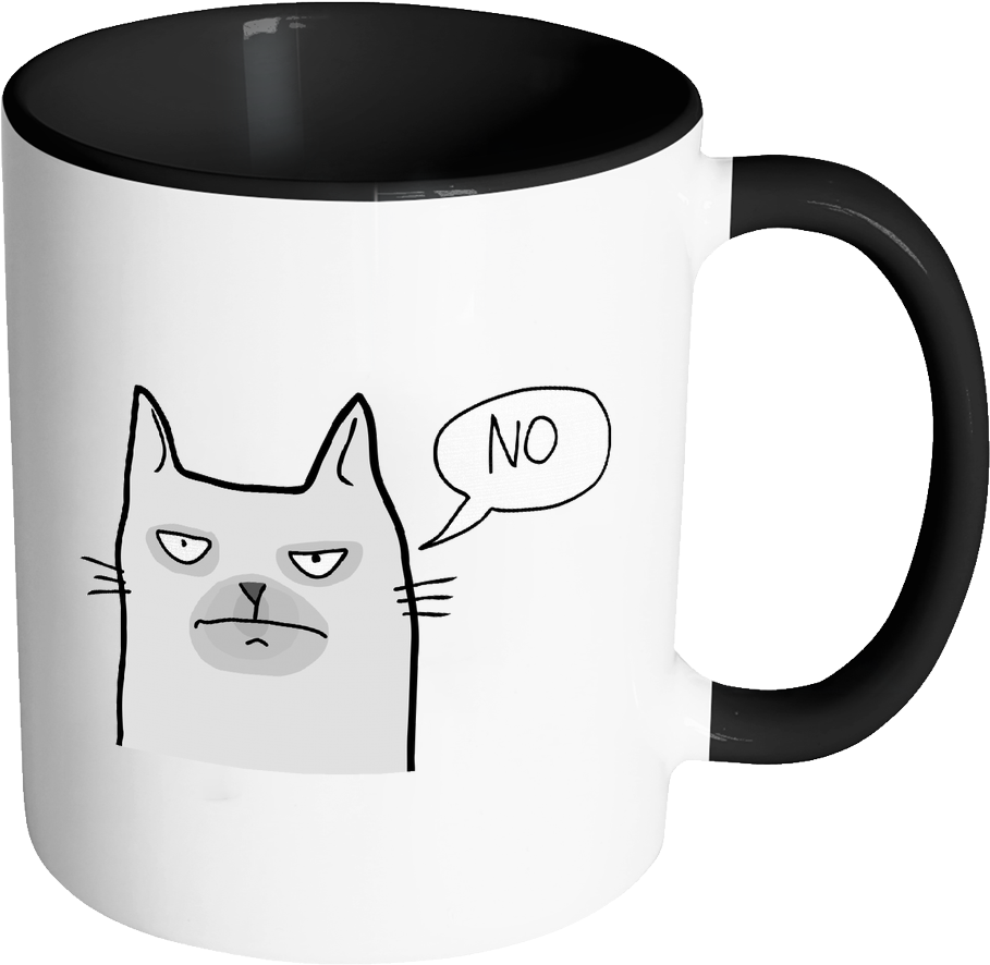 Grumpy Cat Memo Mug - Mental Health Mugs (1024x1024), Png Download