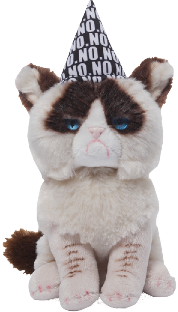 Birthday Grumpy Cat - Grumpy Cat: Birthday Beanbag Plush (593x1039), Png Download