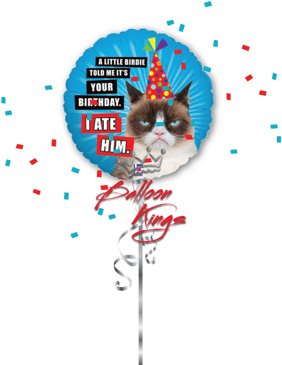 Hb Grumpy Cat - Grumpy Cat 18" Mylar Foil Balloon Party Decoration (1068x1280), Png Download