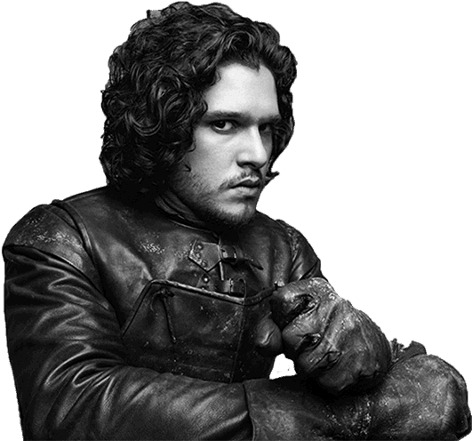 Jon - Kit Harington Black White (651x500), Png Download