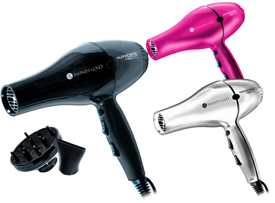 Infinity Gold Pro Blow Dryer With Micro-gold Tourmaline (1104x1104), Png Download