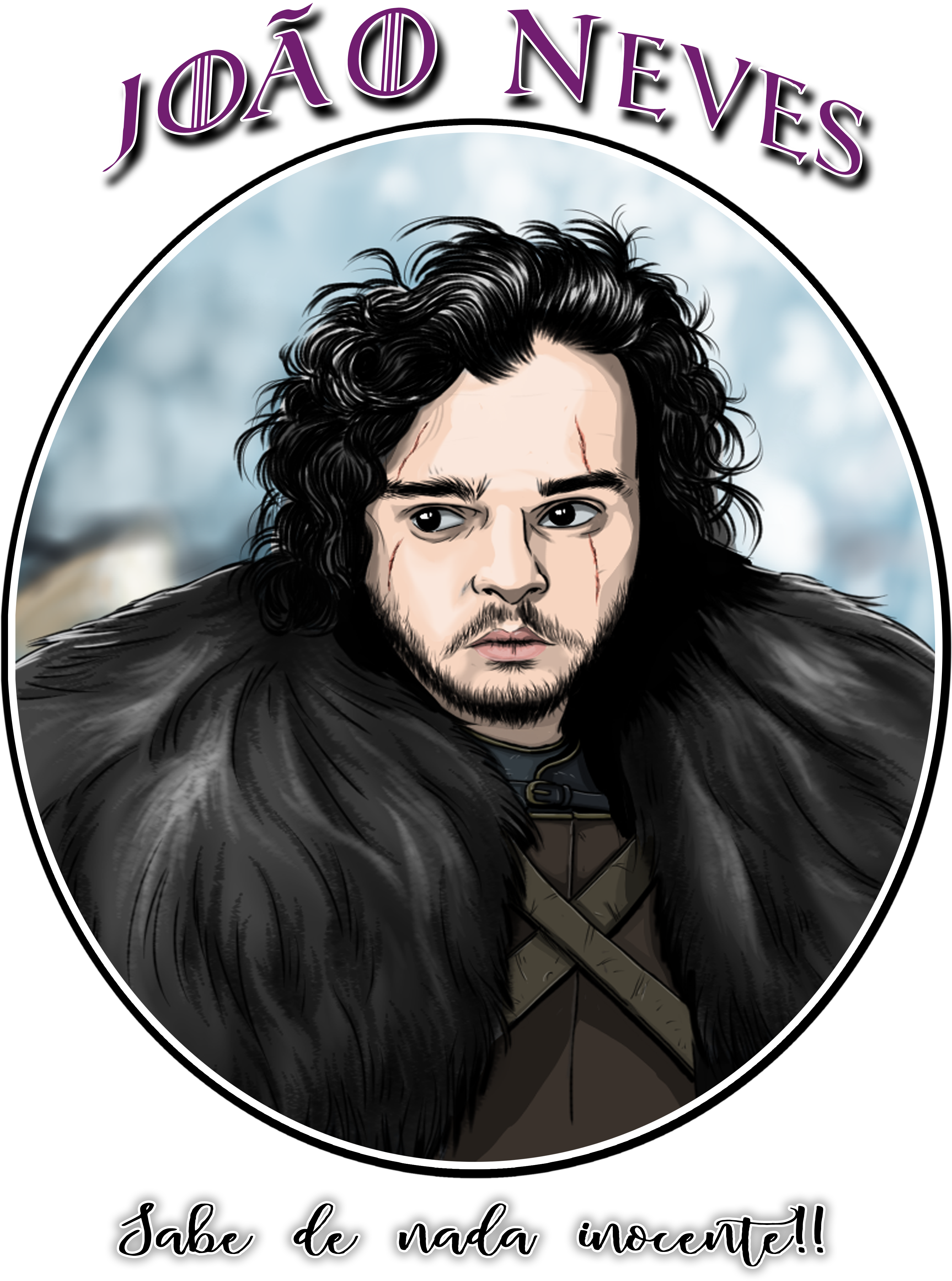 Jon Snow João Neves Brasilversion - Camiseta Joao Das Neves (3508x4962), Png Download